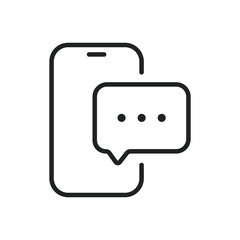 Mobile chat thin line icons. Editable stroke and Perfect pixel on transparent background