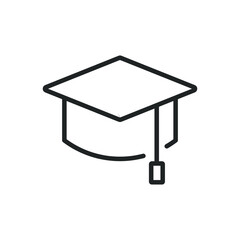 Graduation thin line icons. Editable stroke and Perfect pixel on transparent background