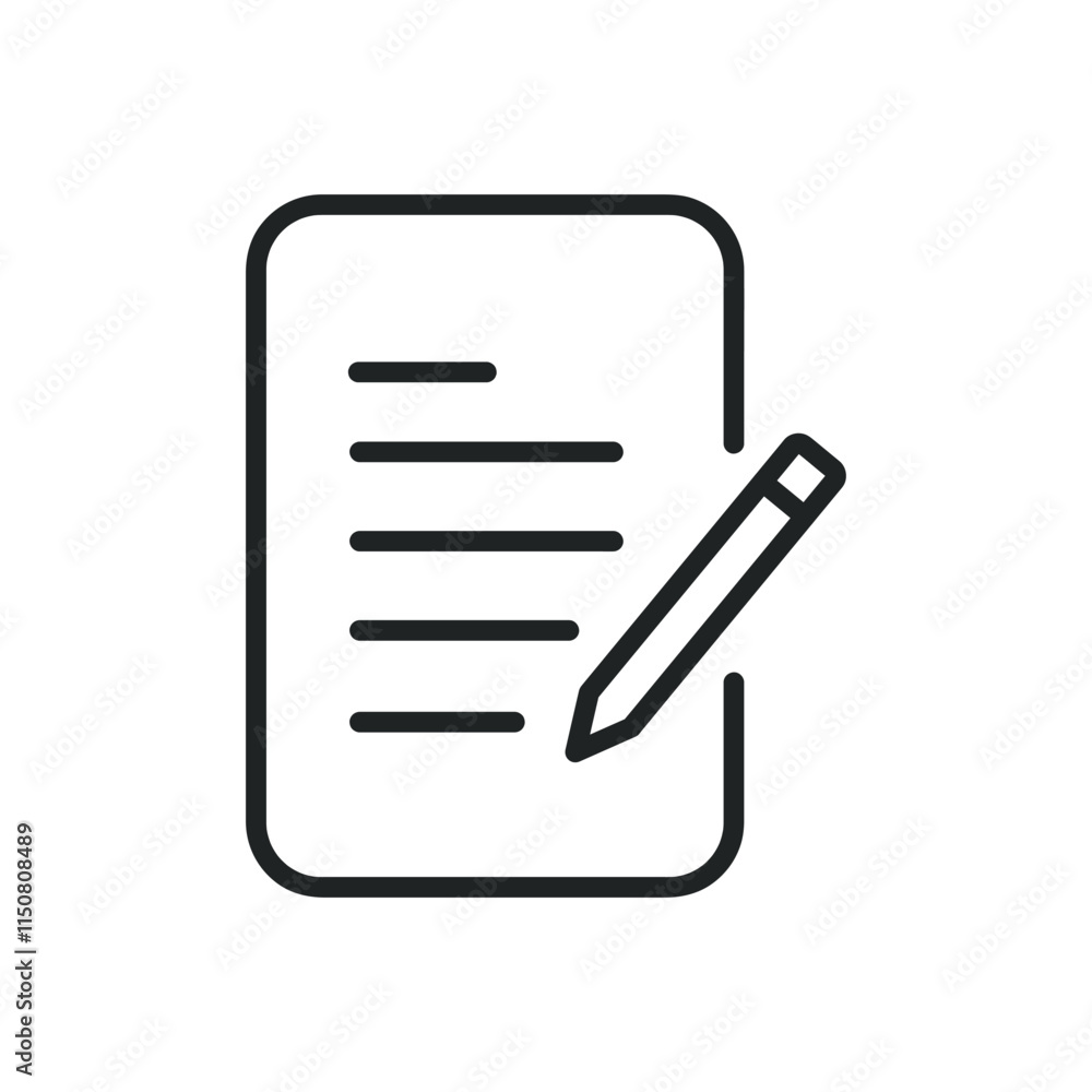 Poster writing thin line icons. editable stroke and perfect pixel on transparent background