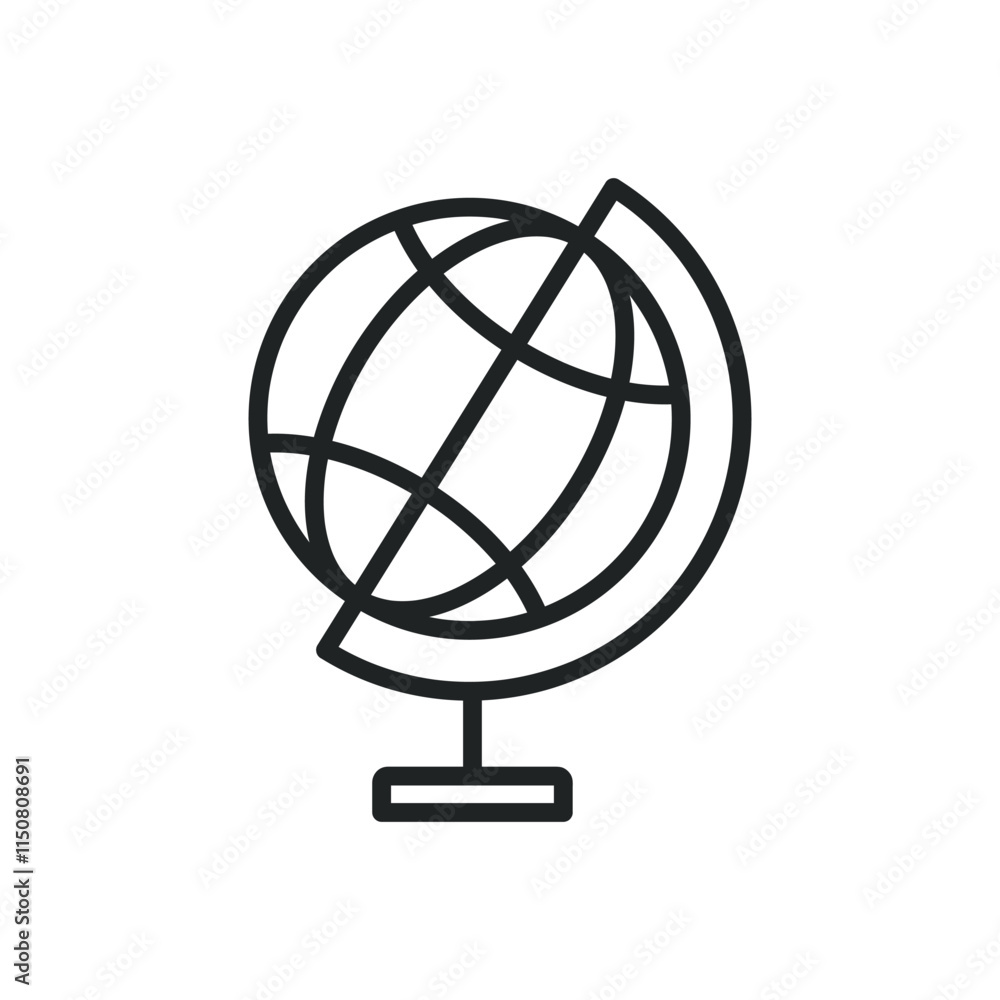 Aufkleber globe thin line icons. editable stroke and perfect pixel on transparent background