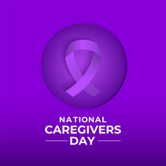 National caregivers day is February 16 banner and Vector background design template. This day is dedicated to honoring the selfless individuals who provide personal care, support, and compassion.