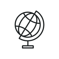 Globe thin line icons. Editable stroke and Perfect pixel on transparent background