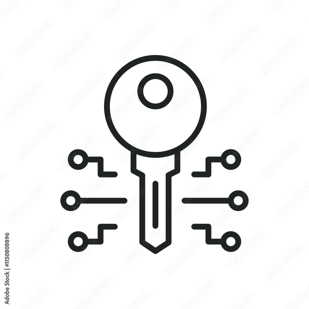 Poster encryption thin line icons. editable stroke and perfect pixel on transparent background