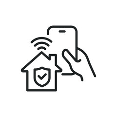 Smarthome thin line icons. Editable stroke and Perfect pixel on transparent background