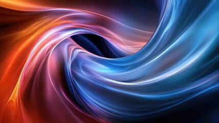 Abstract swirling design of vibrant red, blue, and purple flowing lines