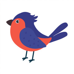 Colorful bird with blue and orange feathers perched on a branch