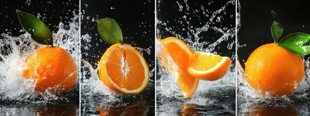 Delicious splash of fresh oranges