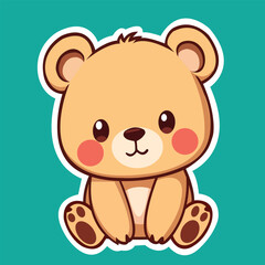 Fototapeta premium a cute baby bear animation sticker