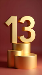 Fototapeta premium freepik number-14-in-golden 
