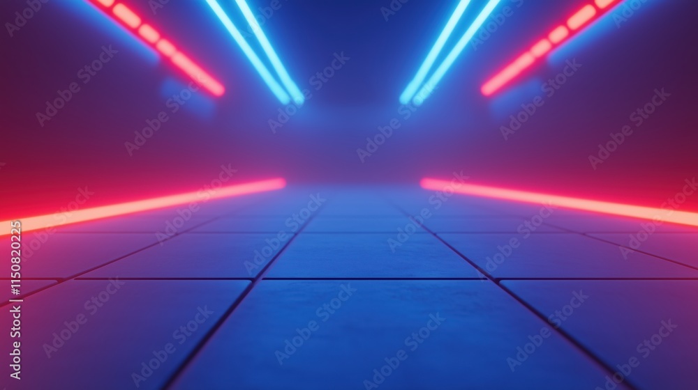 Poster futuristic glowing blue circuit animation with vibrant motherboard pattern and seamless loop, digita