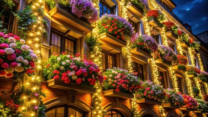 Dark floral artistry: nighttime flower photography showcasing cityscapes, illuminated blooms, and night gardens.