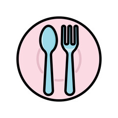 spoon and fork icon vector design template elegant style