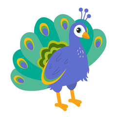 Colorful peacock displaying its magnificent feathers in a vibrant design