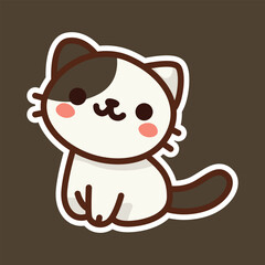 Charming Gray Cat Lying Down with Orange Background - Cute Illustration