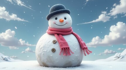 Obraz premium Snowman, Snowmen Postcard Image, 