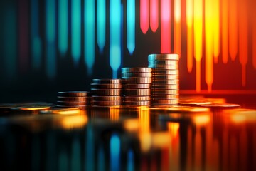stack of coins on bright background, background, pile of coins, money, currency, investment, cash flow, wealth, business success