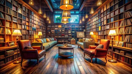 Dusty vinyl treasures line the shelves, a haven for music lovers seeking vintage sounds.