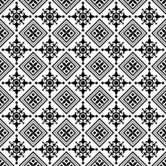 Ceramic vintage pattern in black and white abstracts