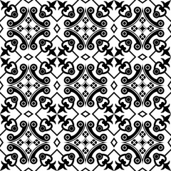 Ceramic vintage pattern in black and white graphics