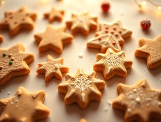 Star Shaped Gingerbread Cookies Festive Christmas Treats Sweet Baking