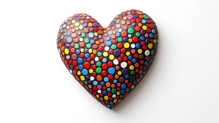 heart symbol with dots isolated on white