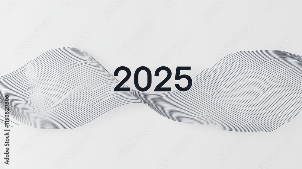 Poster minimalist typography design with flowing lines for modern aesthetic in branding and creative projec