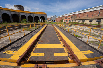 Train workshop turntable in the city of Barreiro