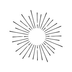 Obraz premium Vintage sunburst. Bursting sun rays. Firework. Logotype or lettering design element. Radial sunset beams. Vector illustration.