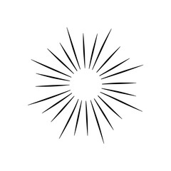 Obraz premium Vintage sunburst. Bursting sun rays. Firework. Logotype or lettering design element. Radial sunset beams. Vector illustration.