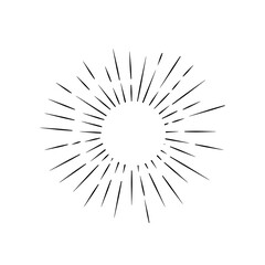 Obraz premium Vintage sunburst. Bursting sun rays. Firework. Logotype or lettering design element. Radial sunset beams. Vector illustration.