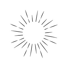 Fototapeta premium Vintage sunburst. Bursting sun rays. Firework. Logotype or lettering design element. Radial sunset beams. Vector illustration.