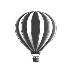 Obraz premium Black, white, balloon icon. Isolated hot air ballon for design.