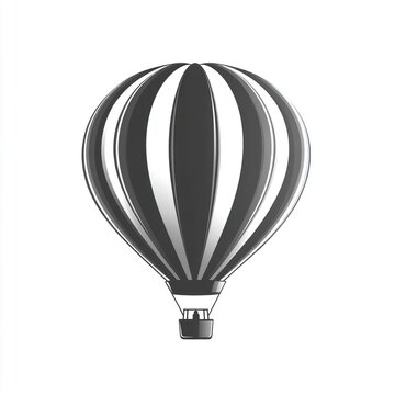 recommend clip art: Black, white, balloon icon. Isolated hot air ballon for design.