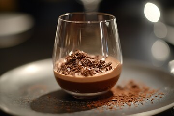 chocolate mousse in glass