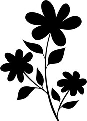 flower silhouette, isolated on white background vector