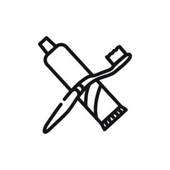 toothbrush and tooth paste icon vector design template elegant style 