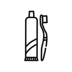 toothbrush and tooth paste icon vector design template elegant style 