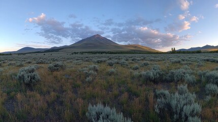 Scenic Mountain Landscape with Lush Greenery and Blue Sky