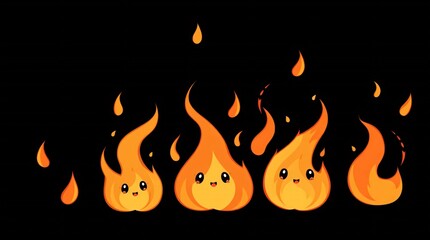 fire flames on black