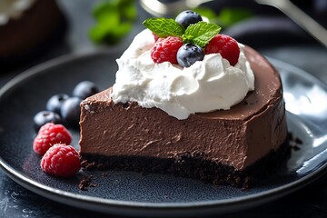 chocolate mousse cake whipped cream