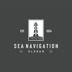 Fototapeta premium Lighthouse Logo, Sea Tower Vector, Template Design, Illustration Simple Minimalist