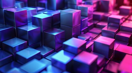 Fototapeta premium Abstract 3D rendering of colorful, glossy cubes.