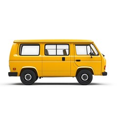 Car Van Transportation Isolated on White Background, High-Quality Image