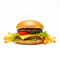 hamburger on a white background