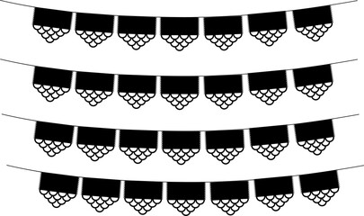 Party flags vector icon. filled flat sign for mobile concept and web design. Bunting flags glyph icon. Symbol, logo illustration. Vector graphics