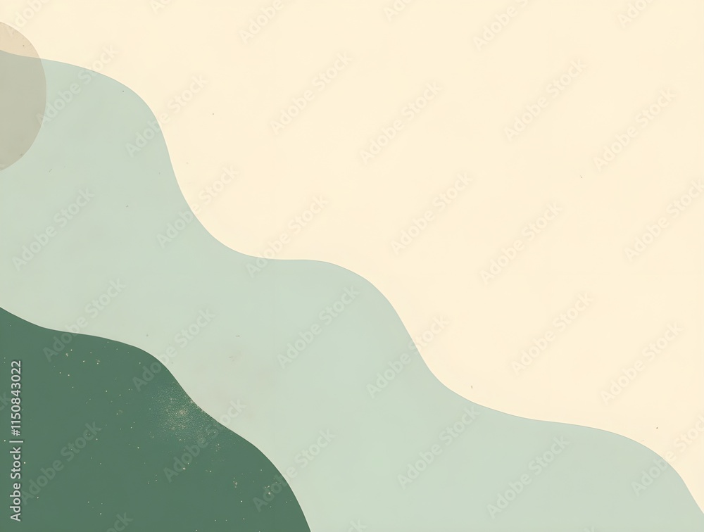 Poster abstract wave pattern green background. generative ai
