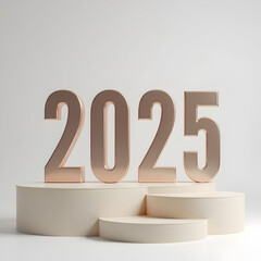 Golden 2025 - Stunning Image of Shimmering Gold Numbers on a Dark Background