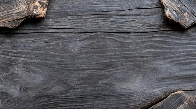 Texture of aged wooden surface with weathered, dark grains and knots