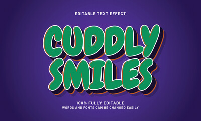 cuddly smiles editable text effects with a play and fun theme