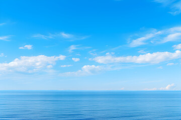 Obraz premium Boundless Azure: An Expanse of Clear Blue Sky Merging with the Horizon